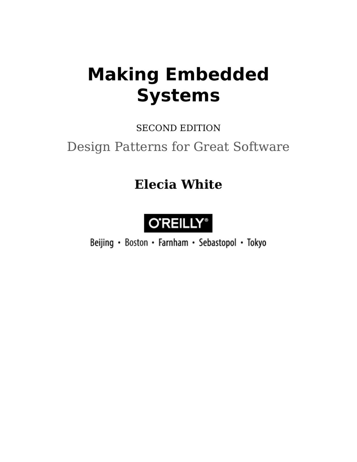 Making Embedded Systems Elecia White