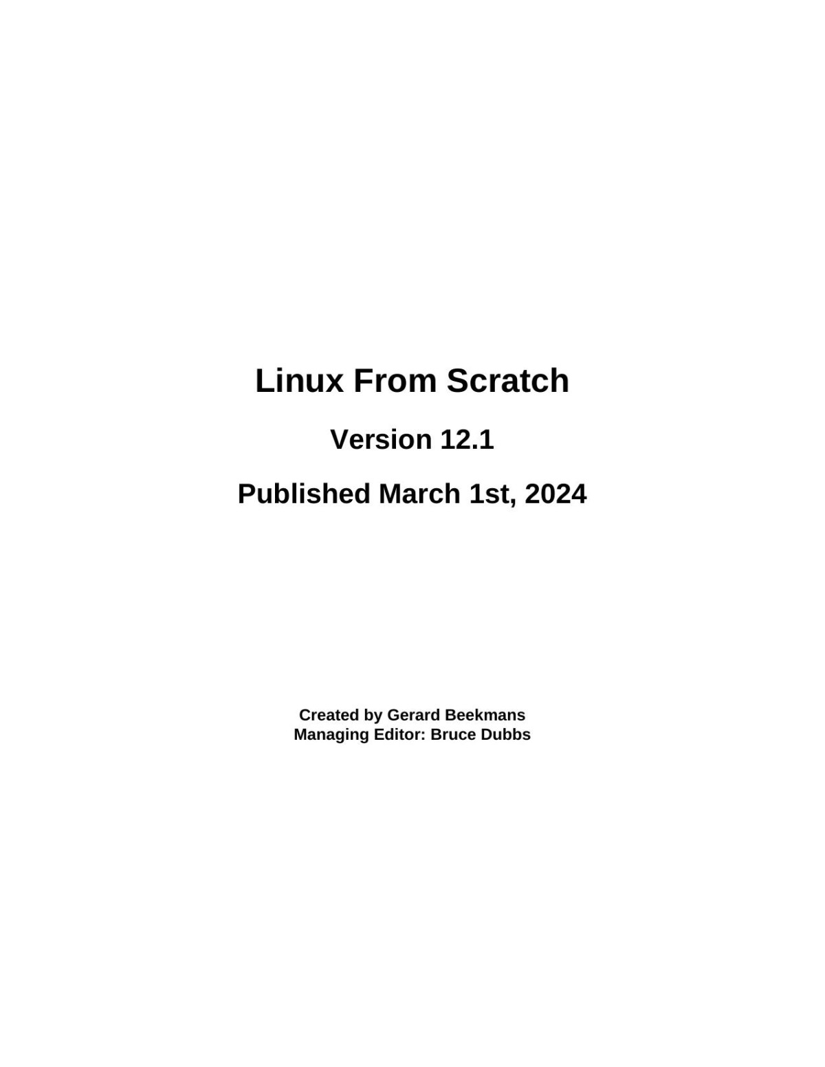 Linux From Scratch Version 121 121 Created By Gerard Beekmans Managing Editor Bruce Dubbs