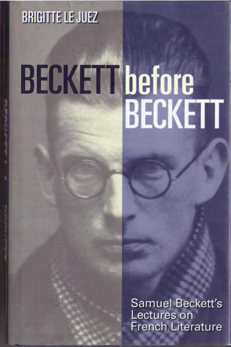 Beckett Before Beckett Brigitte Le Juez Ros Schwartz