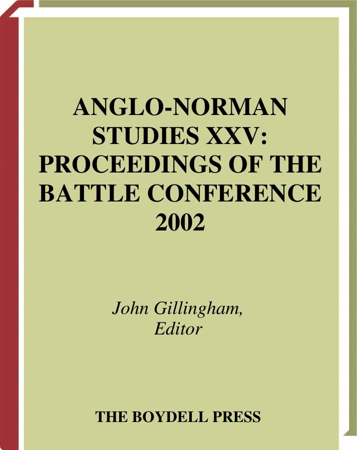 Proceedings Of The Battle Conference 2002 John Gillingham