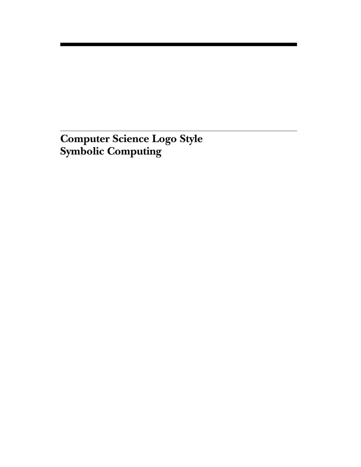Brian Harvey Computer Science Logo Style 2 E Symbolic Computing