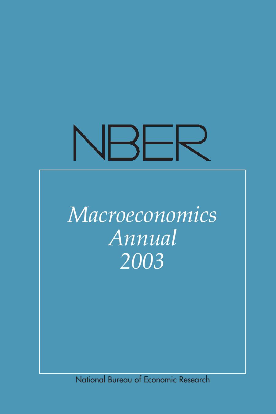 Nber Macroeconomics Annual 2003 Bernanke Ben Rogoff Kenneth S