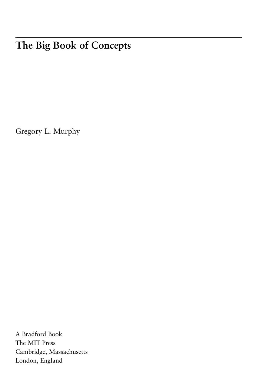 Gregory L Murphy The Big Book Of Concepts 2