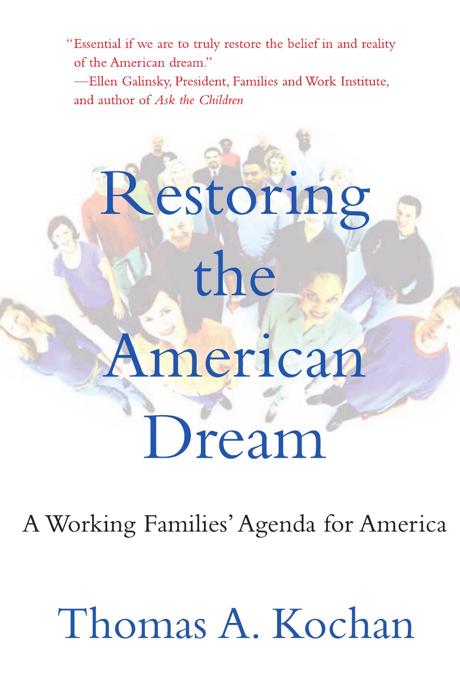 Restoring The American Dream Kochan Thomas A