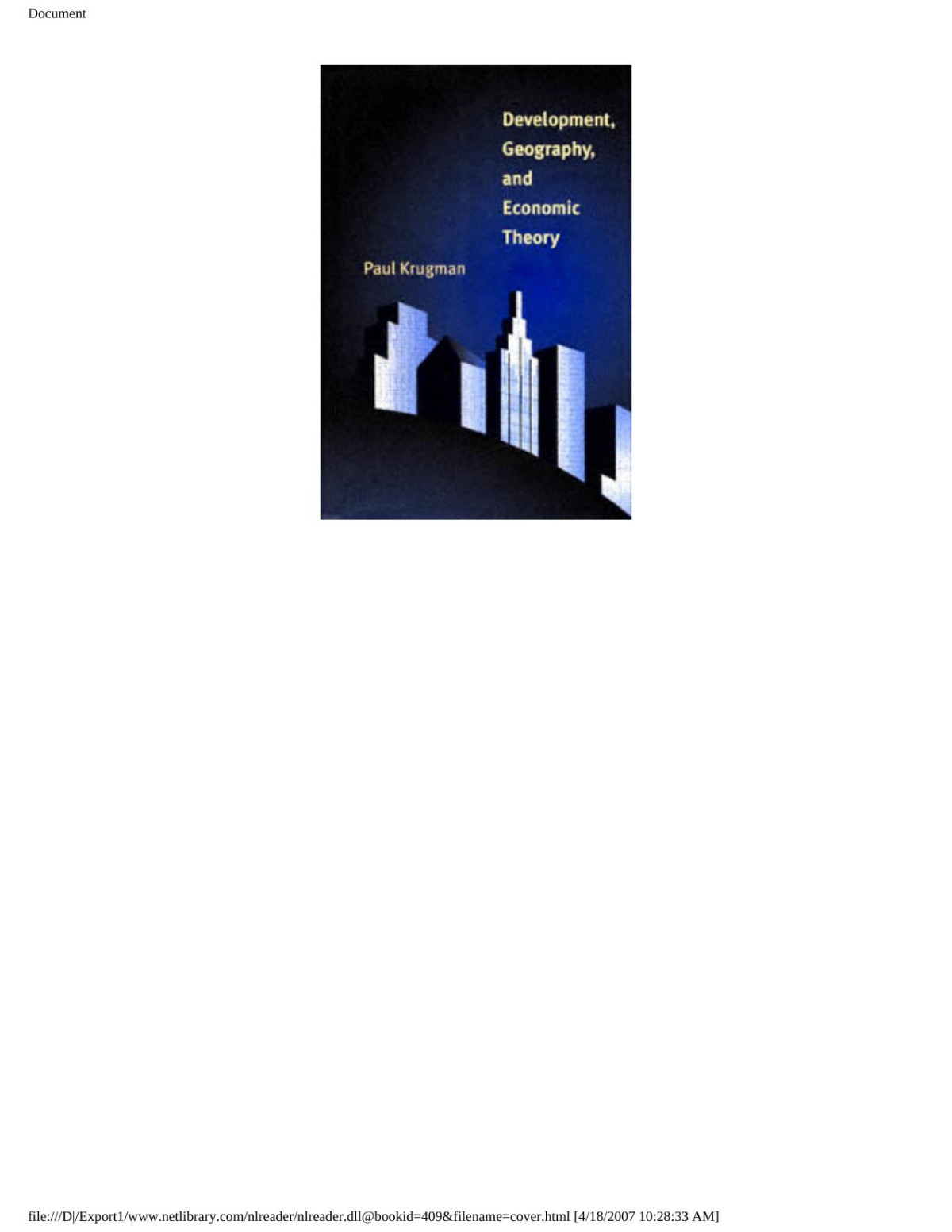 Document Development Geography Economic Theory