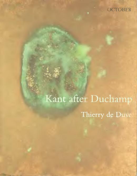 Thierry De Duve Kant After Duchamp