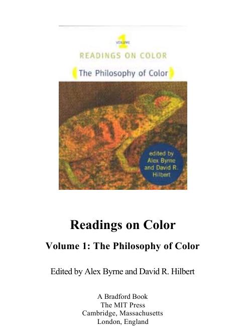 Readings On Color Byrne Alex Hilbert David R