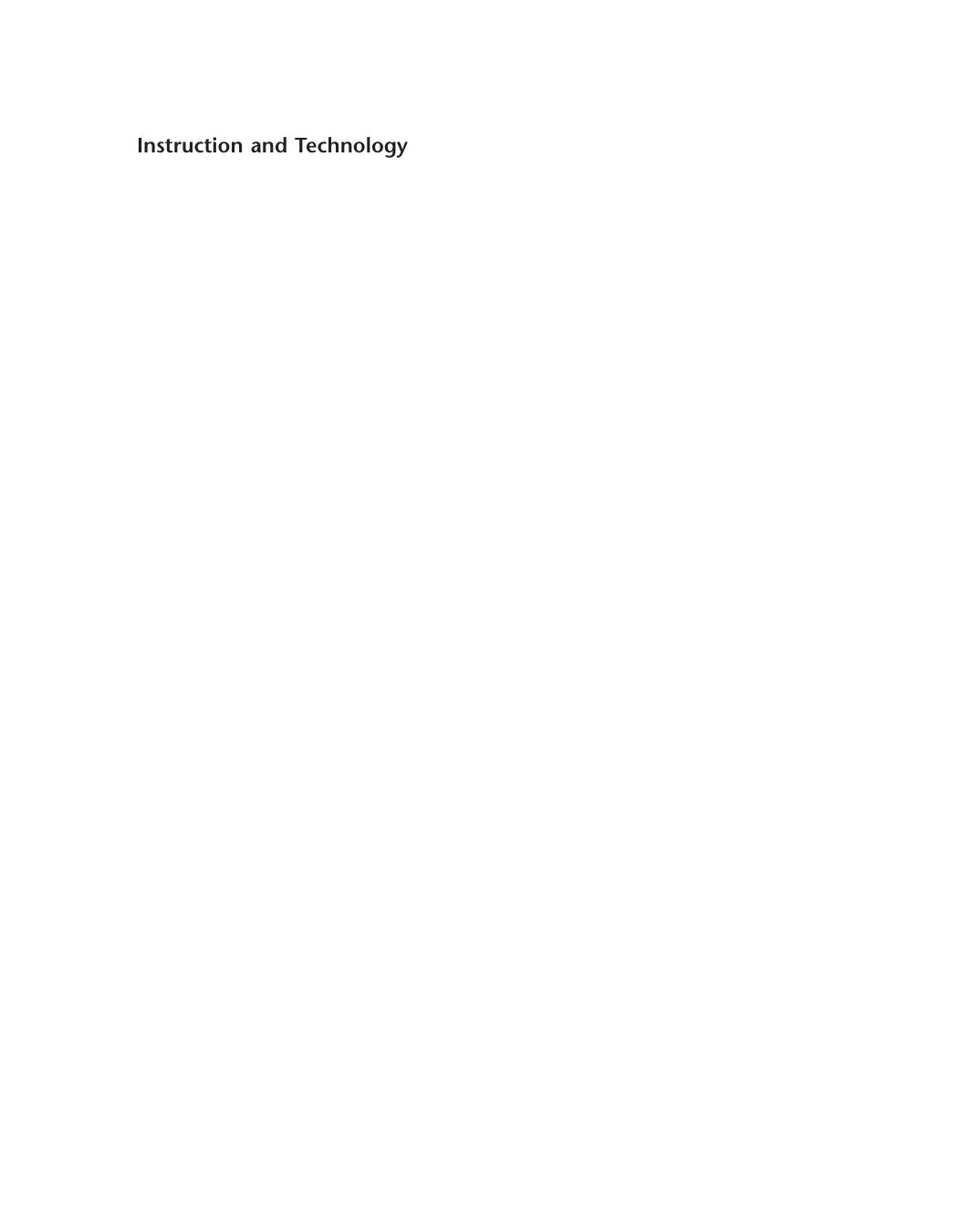 Instruction And Technology Designs For Everyday Learning Brad Mehlenbacher
