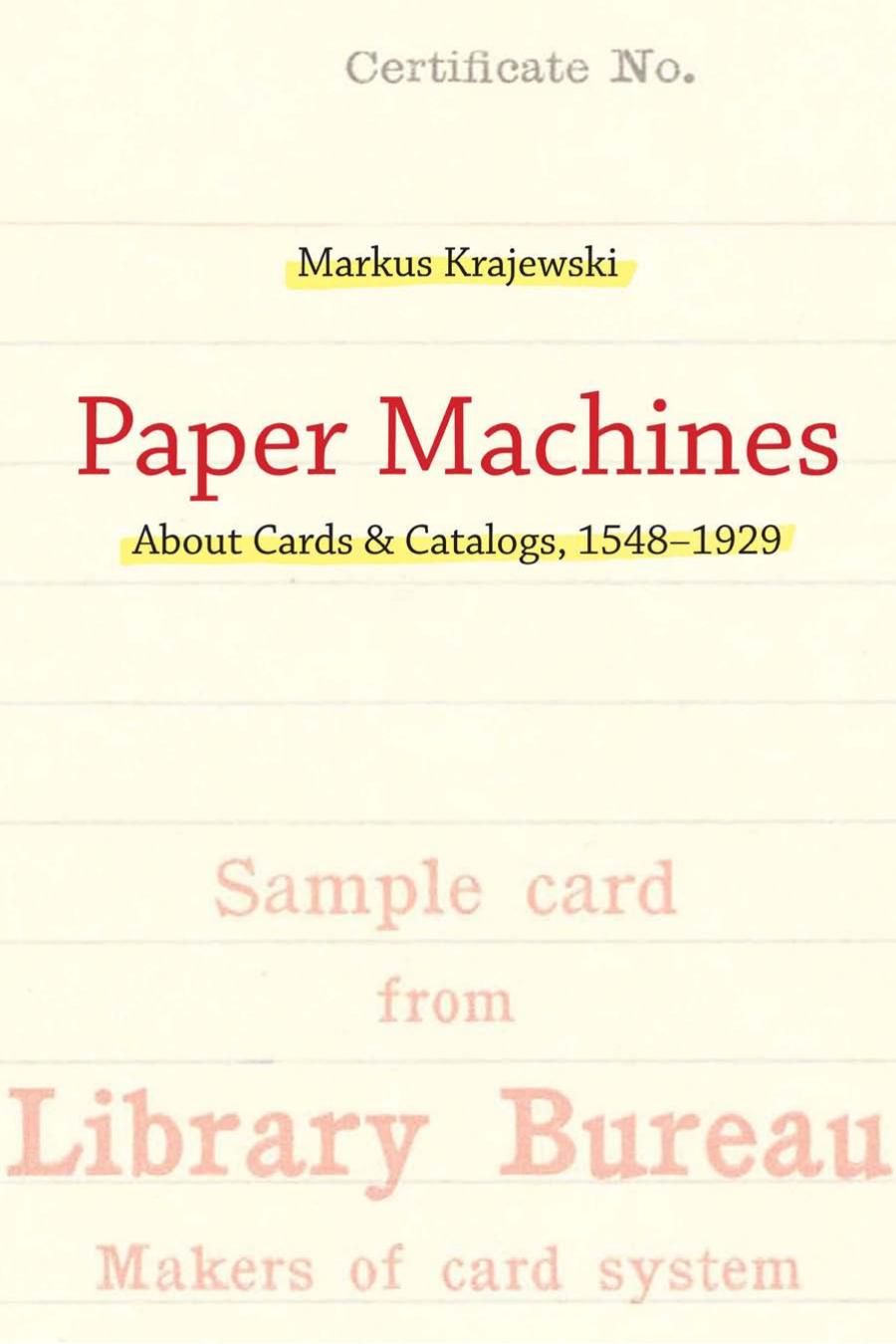 Paper Machines Krajewski Markus