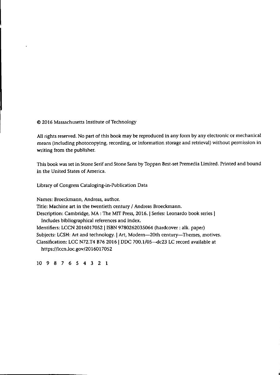 Andreas Broeckmann Machine Art In The Twentieth Century