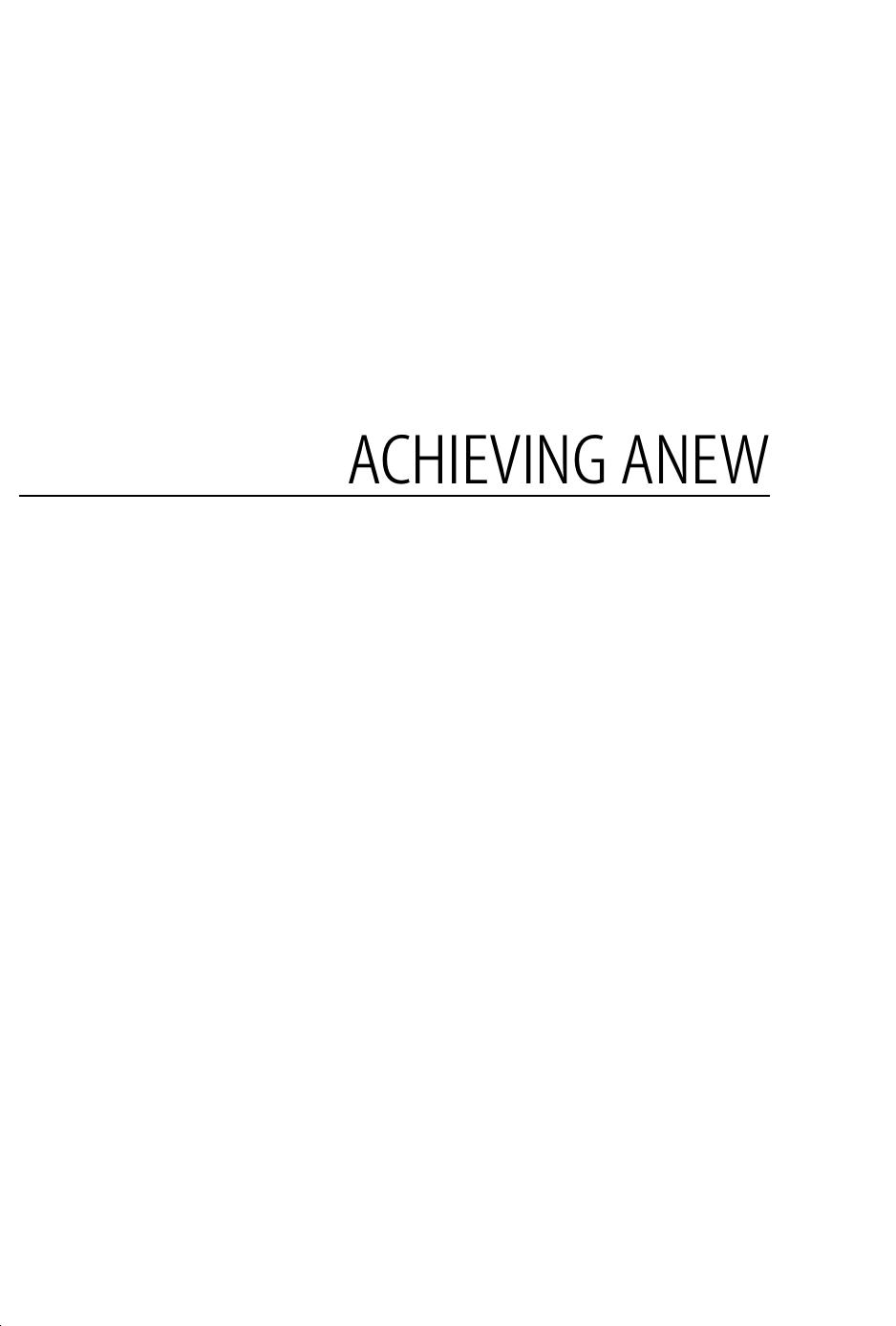 Achieving Anew Michael J White Jennifer E Glick