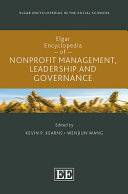 Elgar Encyclopedia Of Nonprofit Management Leadership And Governance Kevin P Kearns