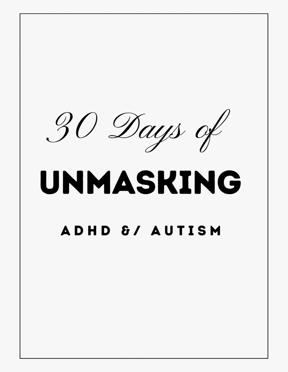 30 Day Unmasking Journal For Adhd Autism For Selfdiscovery Accomodation Usman