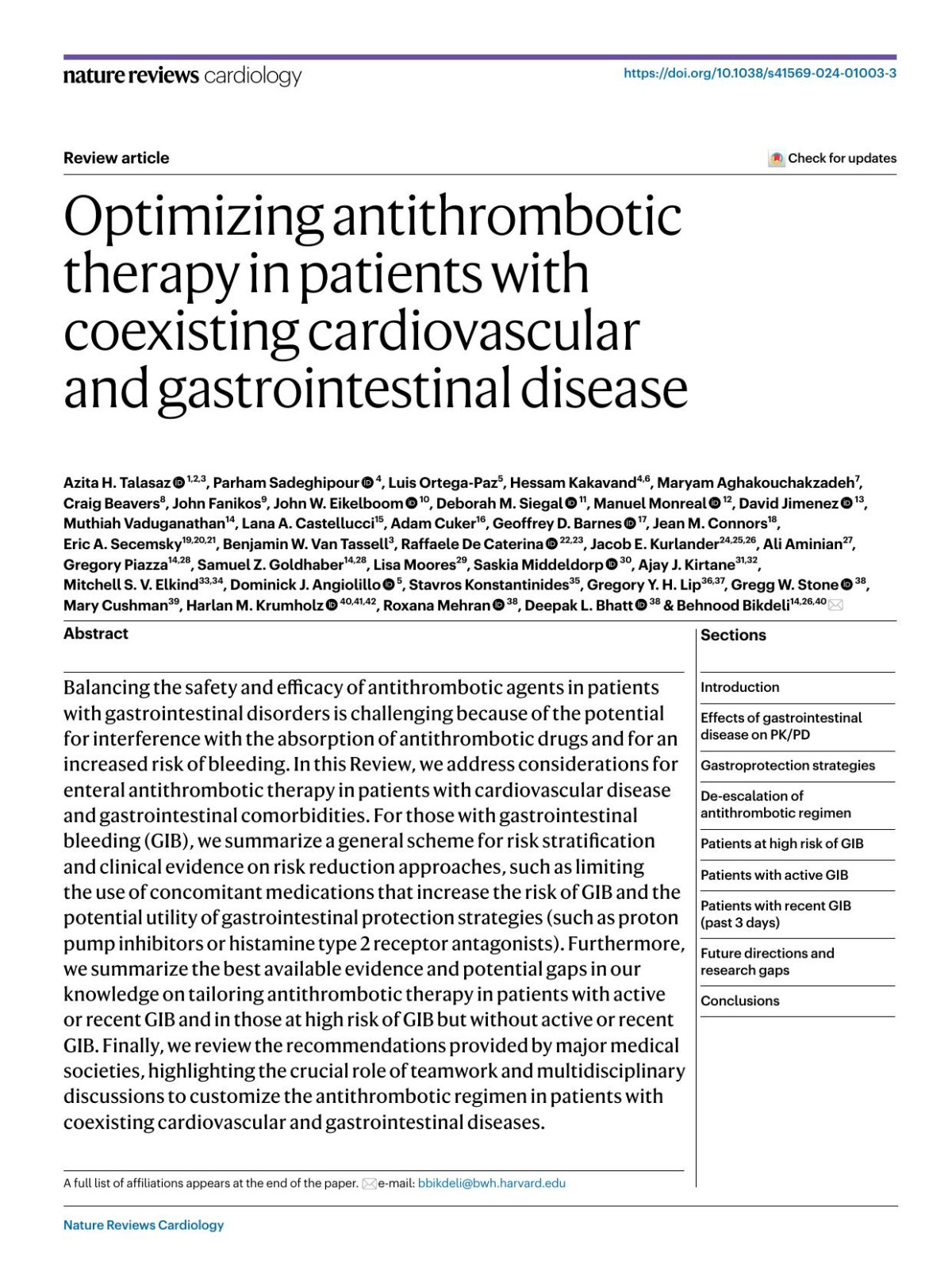 Optimizing Antithrombotic Therapy In Patients With Coexisting Cardiovascular And Gastrointestinal Disease Azita H Talasaz