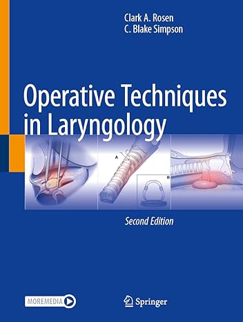 Operative Techniques In Laryngology 1st Edition Clark A Rosen