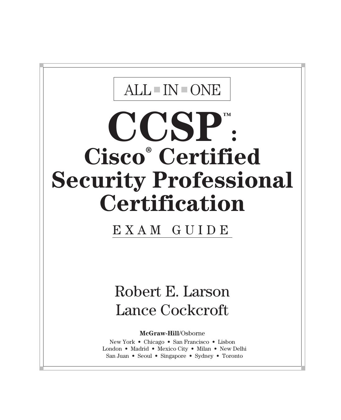 Ccsp 1st Edition Robert Larson Lance Cockcroft