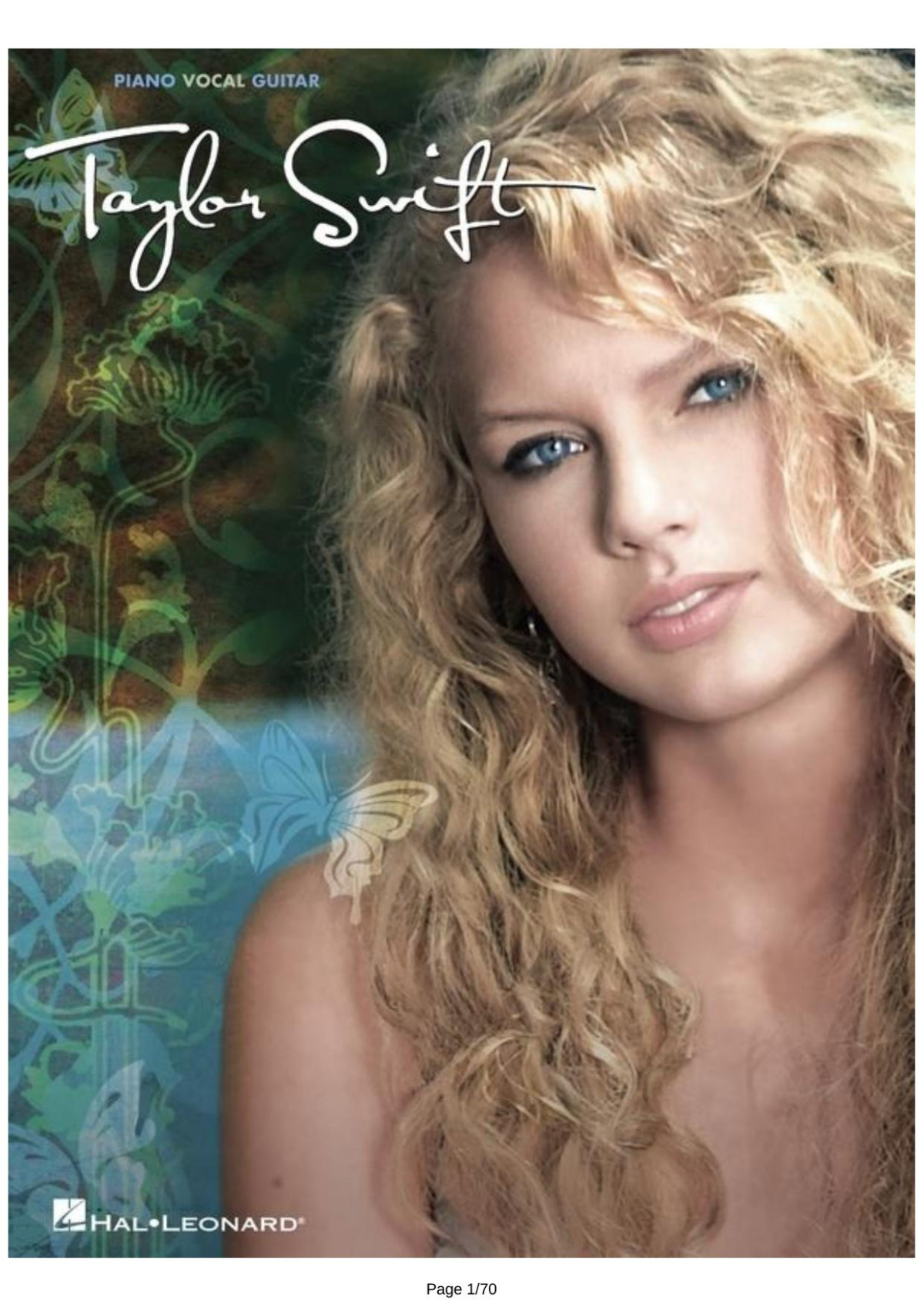 Taylor Swift Piano Vocal And Guitar Chords Taylor Swift