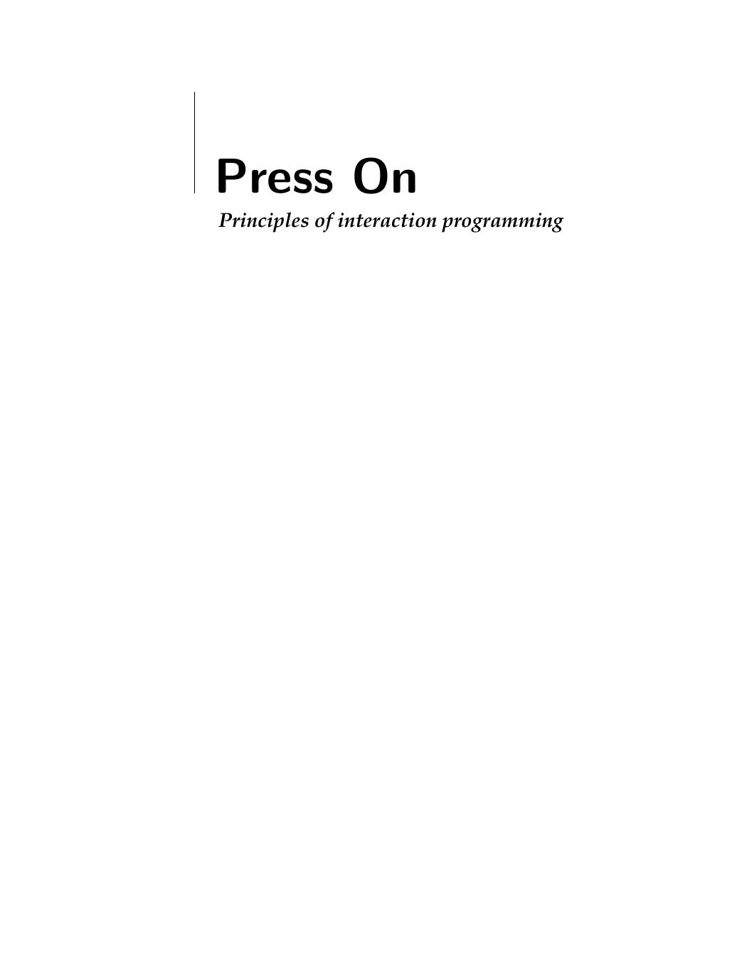 Press On Principles Of Interaction Programming Harold Thimbleby