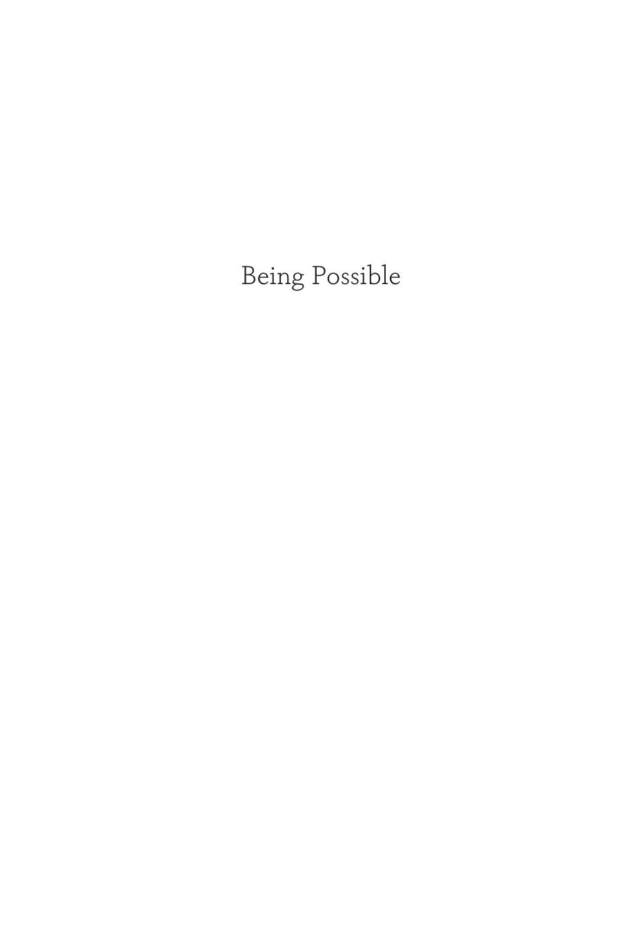 Being Possible Stephen Dozeman