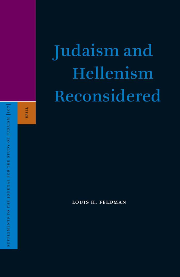 Judaism And Hellenism Reconsidered Louis H Feldman