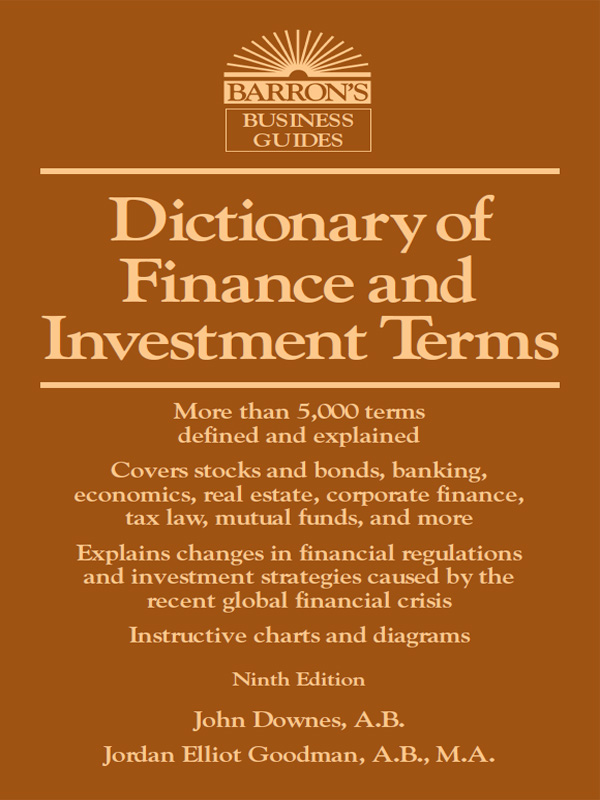 Dictionary Of Finance And Investment Terms John Downes