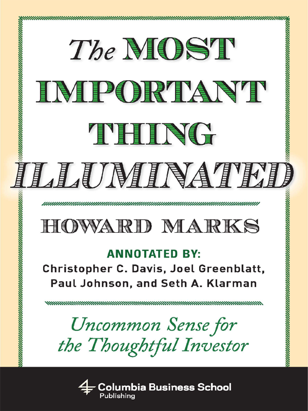 The Most Important Thing Illuminated Howard Marks