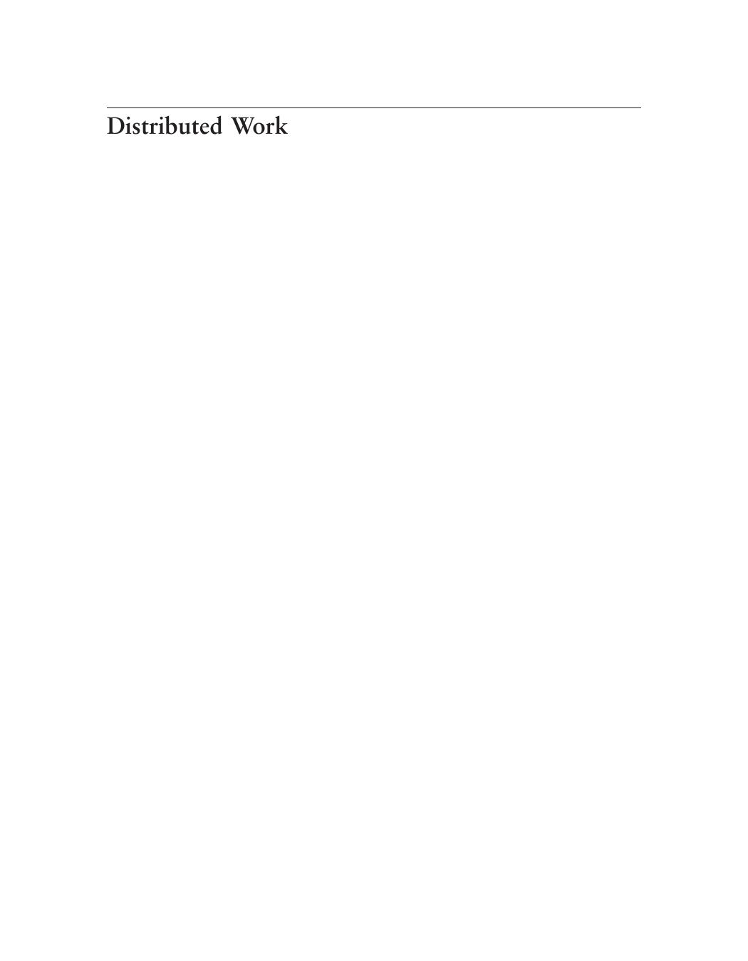 Distributed Work Pamela Hinds Sara B Kiesler Sara Kiesler