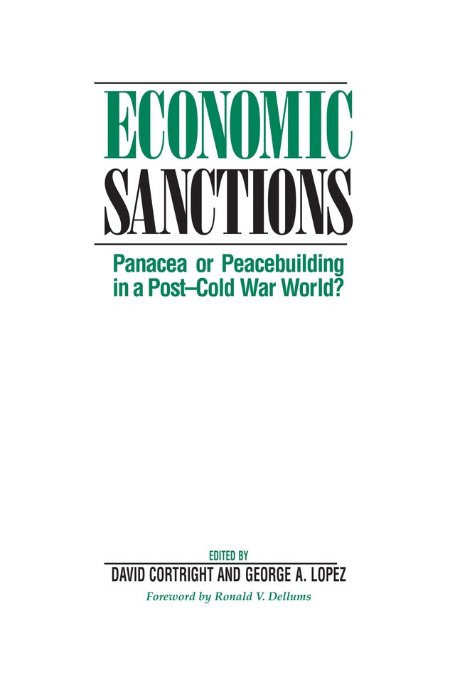 Economic Sanctions David Cortright George A Lopez