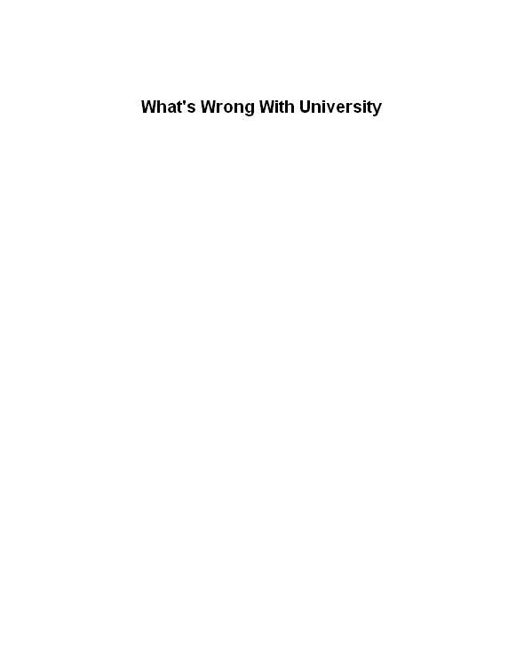 Whats Wrong With University Jeff Rybak