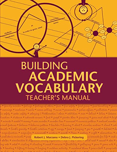 Building Academic Vocabulary Teachers Manual 1st Edition Robert J Marzano