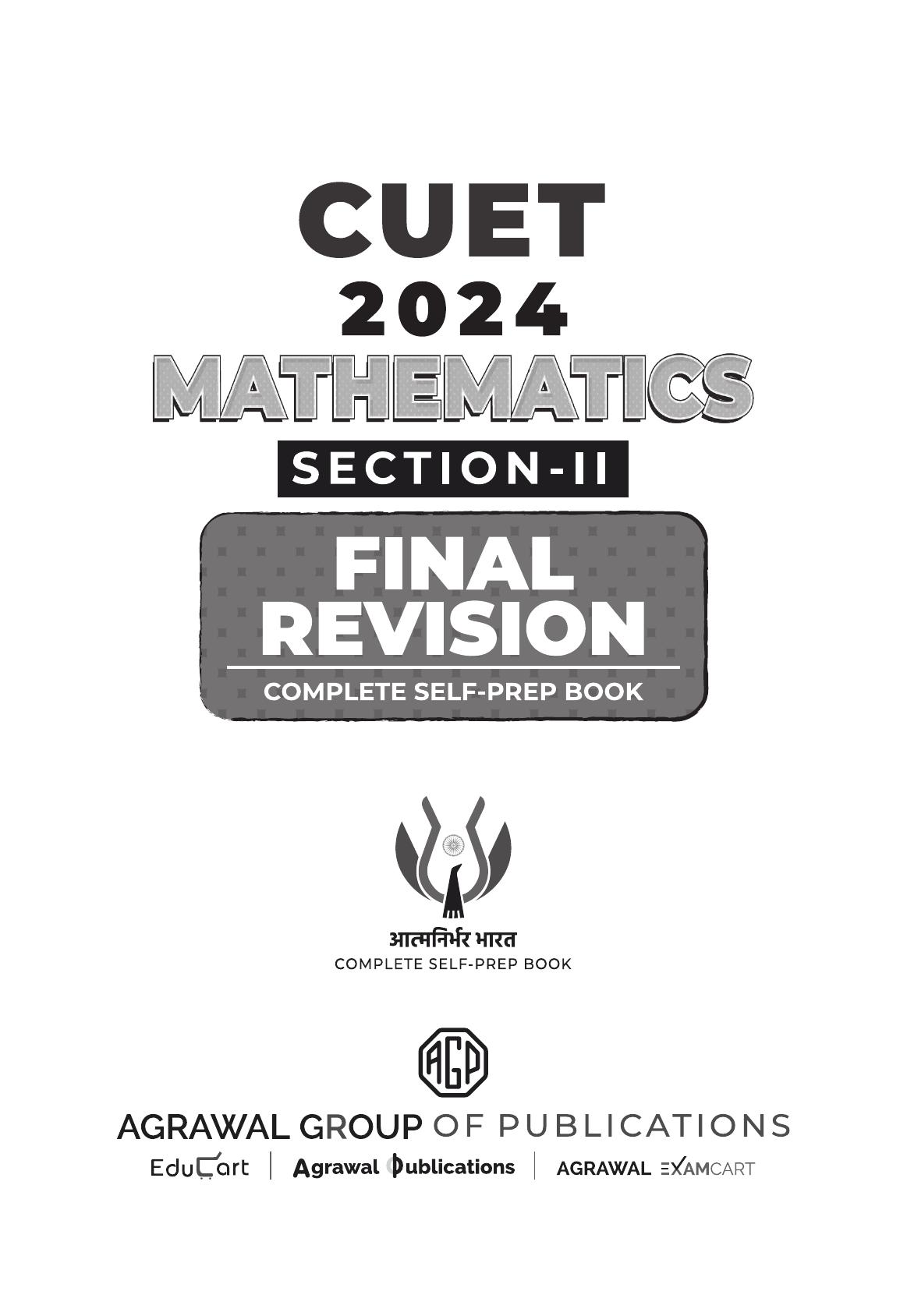 Educart Mathematics Section2 Nta Cuet Ug Entrance Exam Book 2024 Final Revision 100 Based On 2023 Official Cuet Online Paper Educart