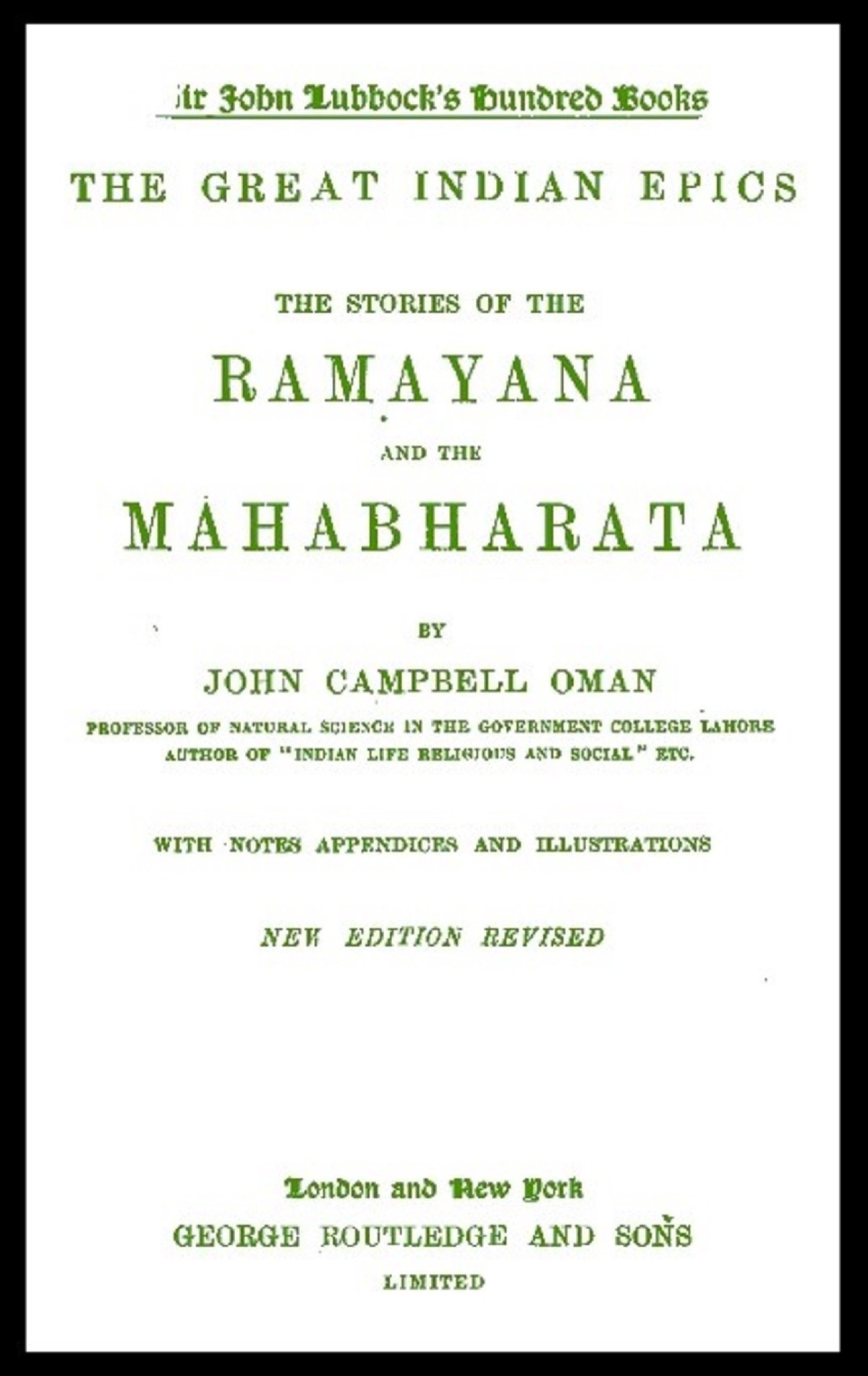 The Great Indian Epics John Campbell Oman
