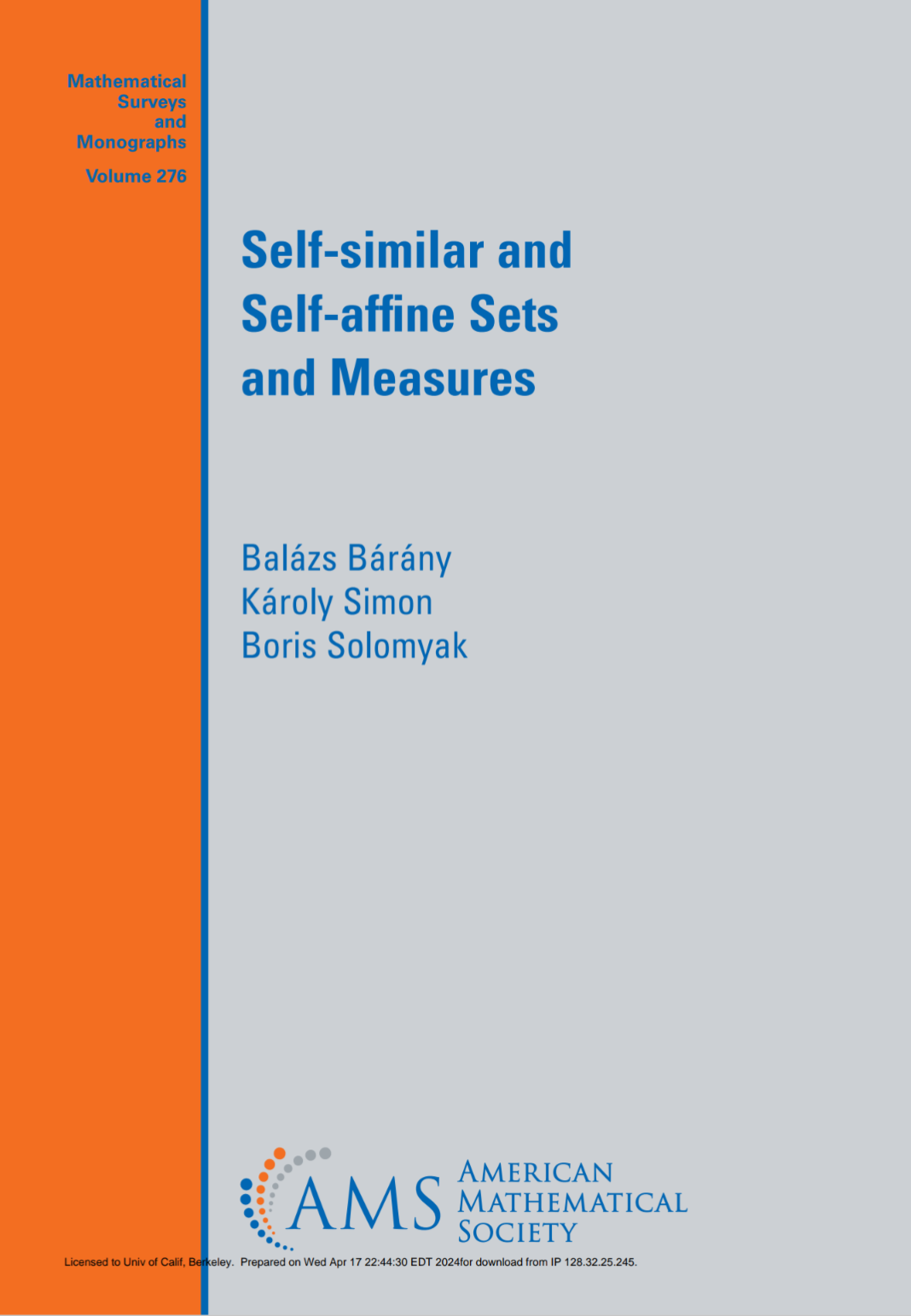 Selfsimilar And Selfaffine Sets And Measures Balzs Brny
