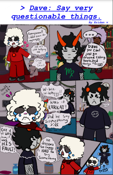 Dave Say Very Questionable Things Zinestuck