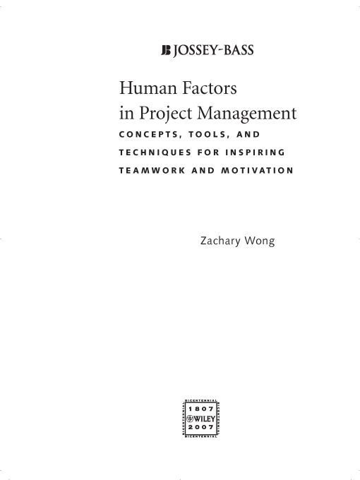 Human Factors In Project Management Zachary Wong