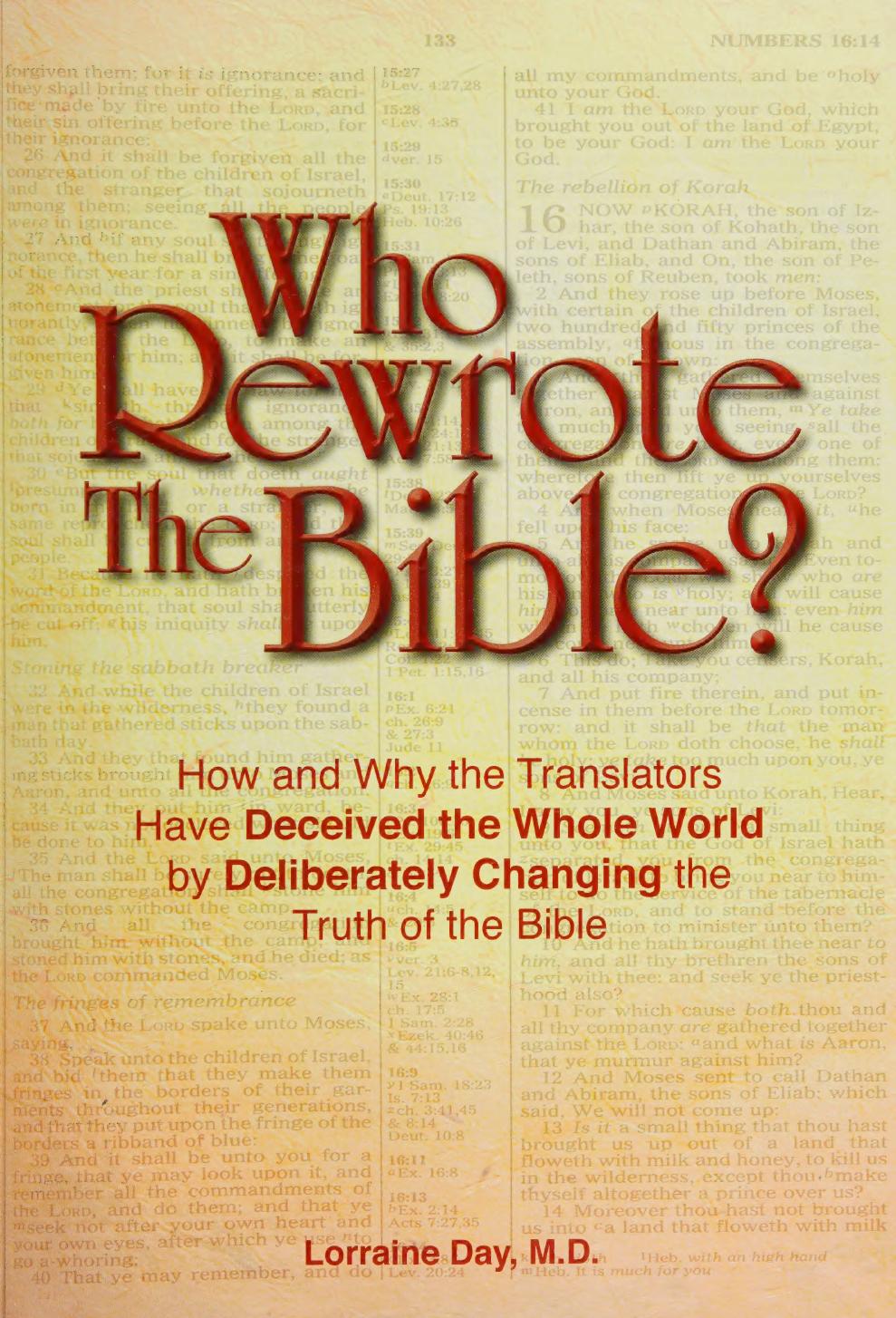 Who Rewrote The Bible Lorraine Day Md