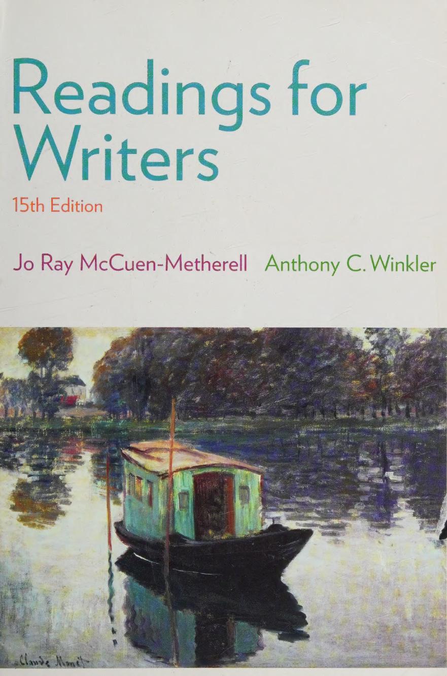 Readings For Writers 15th Jo Ray Mccuenmetherell Anthony C Winkler