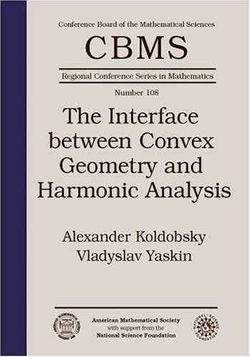 The Interface Between Convex Geometry And Harmonic Analysis Cbms Regional Conference Series In Mathematics 108 Alexander Koldobsky And Vladyslav Yaskin