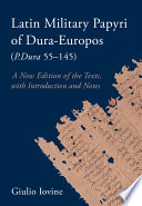 Latin Military Papyri Of Duraeuropos Pdura 55145 Giulio Iovine