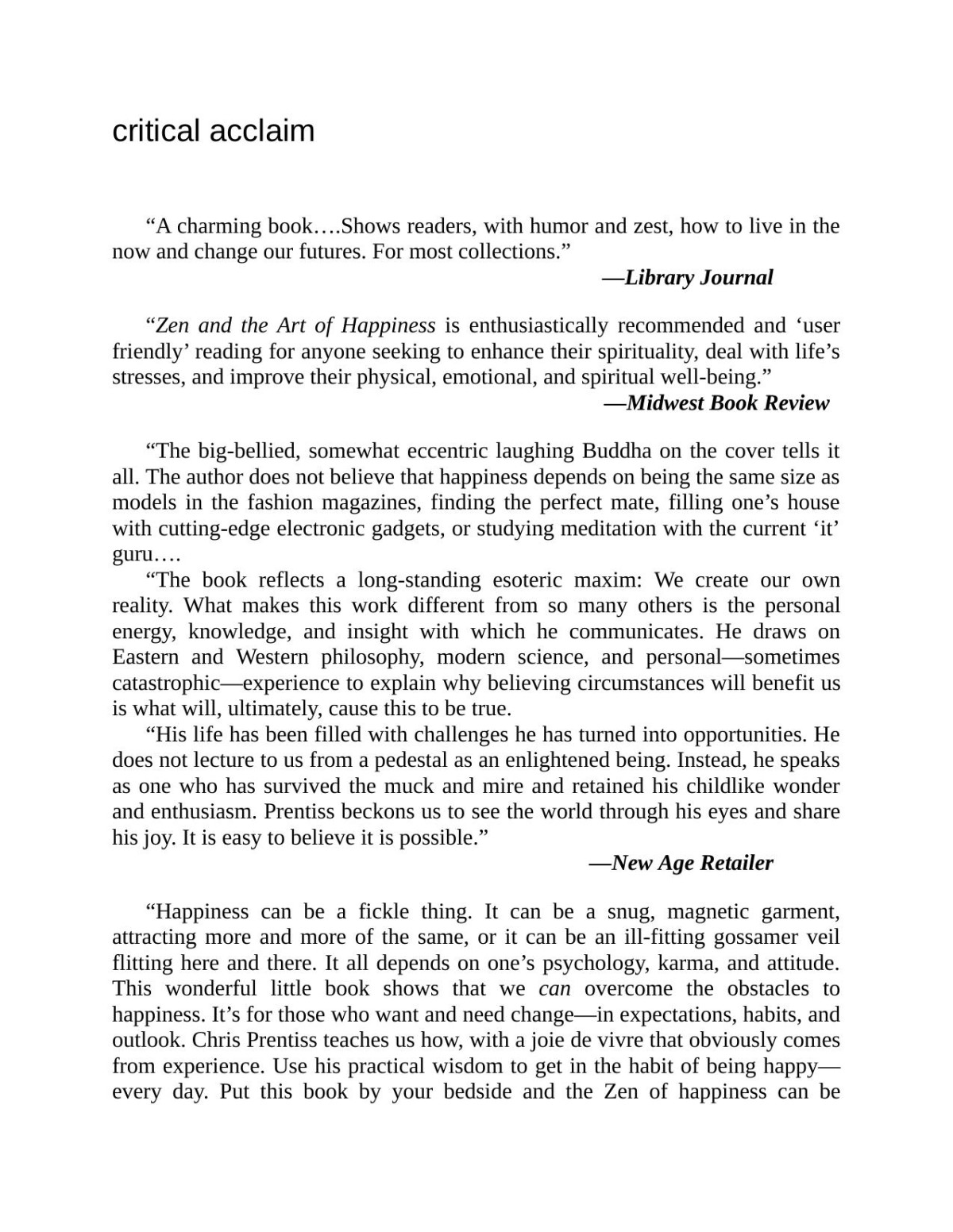 Zen And The Art Of Happiness Chris Prentiss