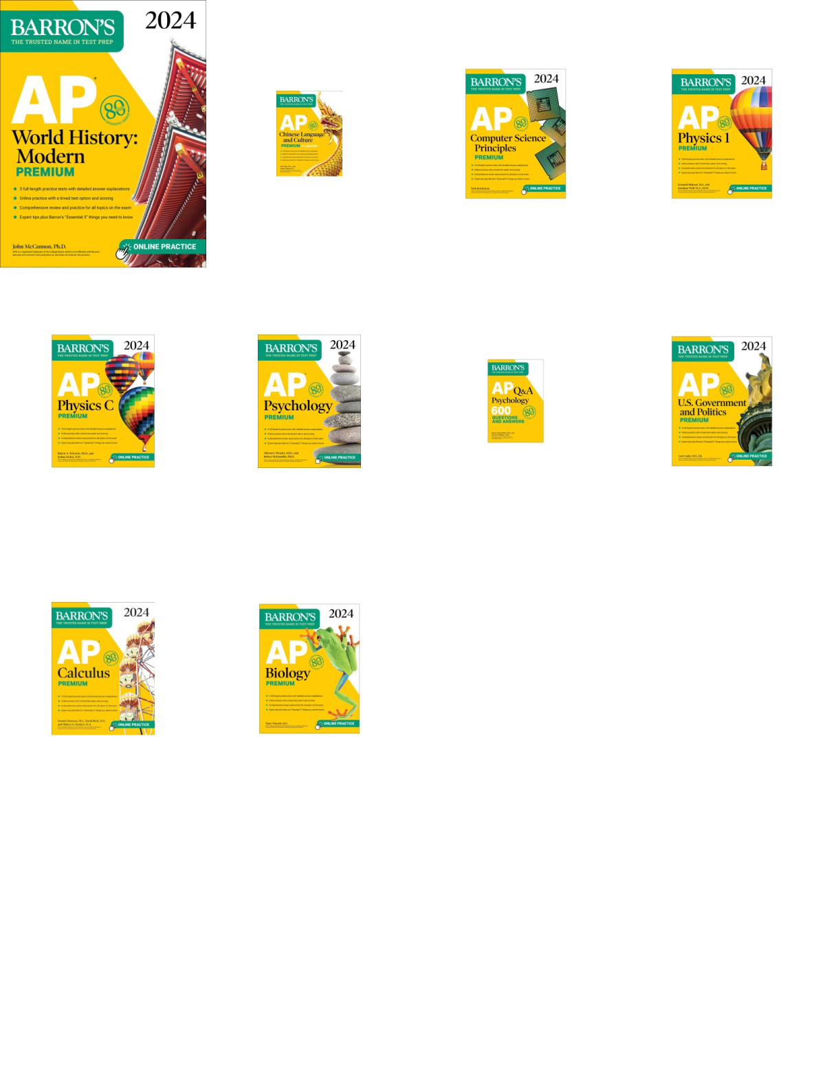 Barron Ap Academic Collection Including Chemistry Physics Statistics History Etc Eight Books 2024 Ap Barron
