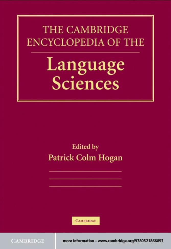 The Cambridge Encyclopedia Of The Language Sciences Patrick Colm Hogan