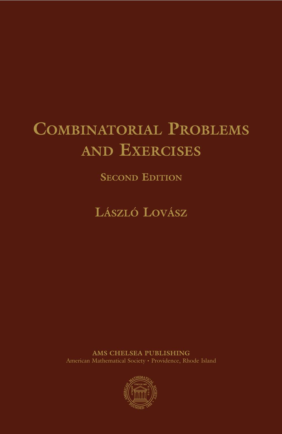 Combinatorial Problems And Exercises László Lovász