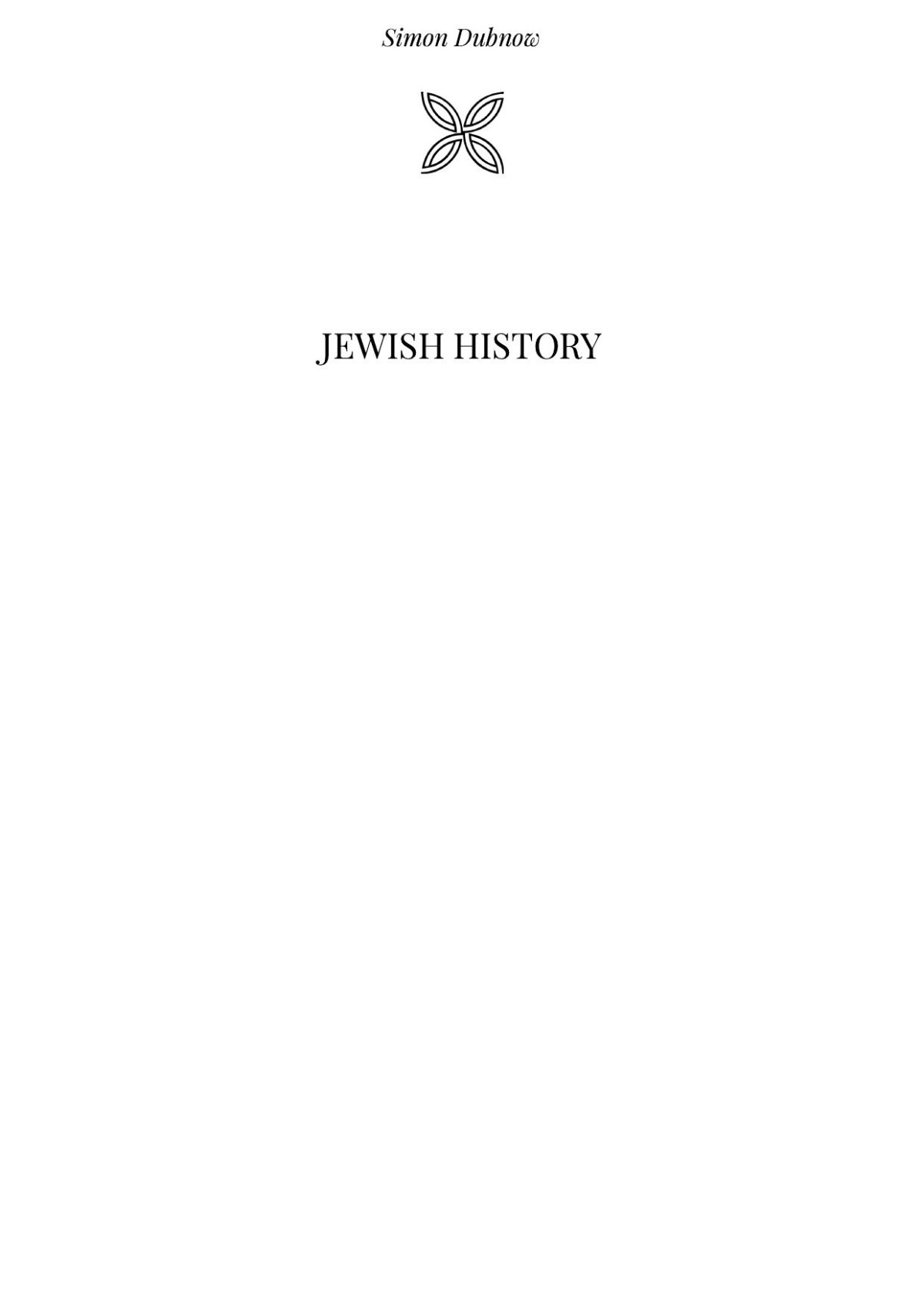 Jewish History Simon Dubnow