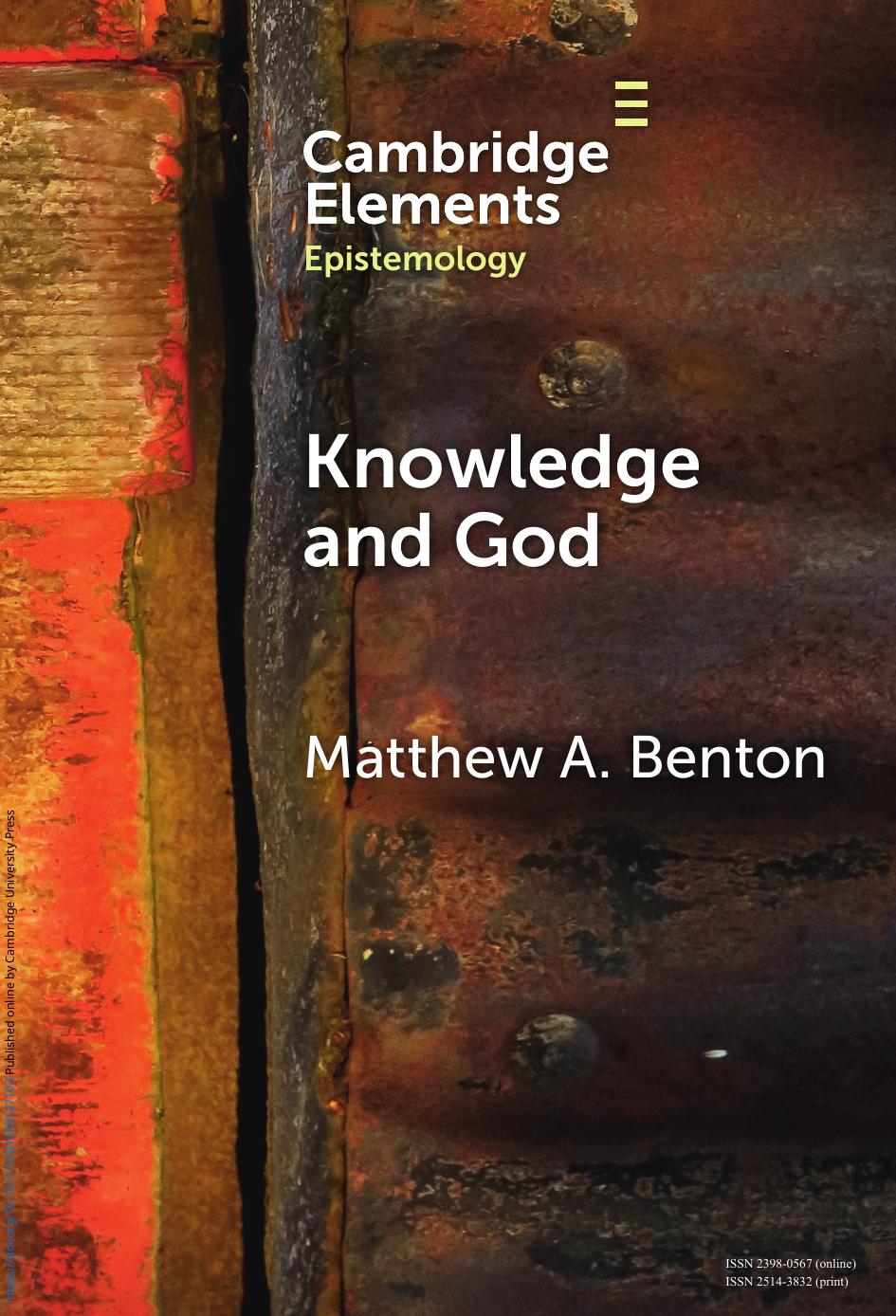 Knowledge And God Matthew A Benton
