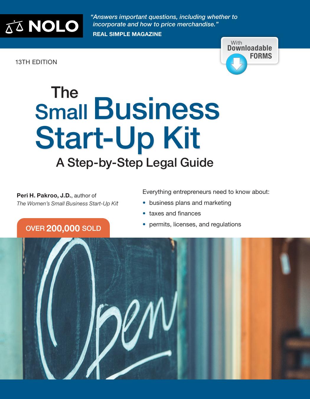 The Small Business Startup Kit 13th Edition Peri Pakroo