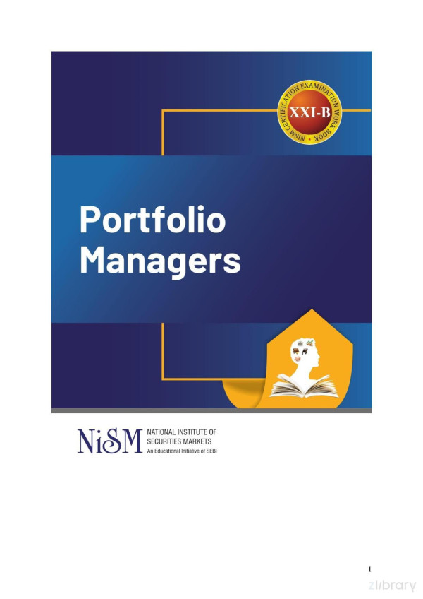 Nismseriesxxib Portfolio Managers Certification Examination Workbook Nism