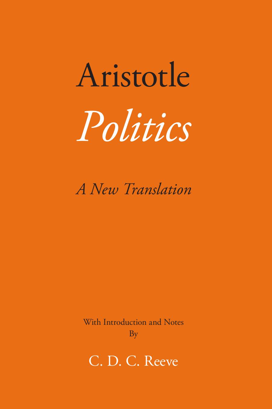 Politics A New Translation Aristotle