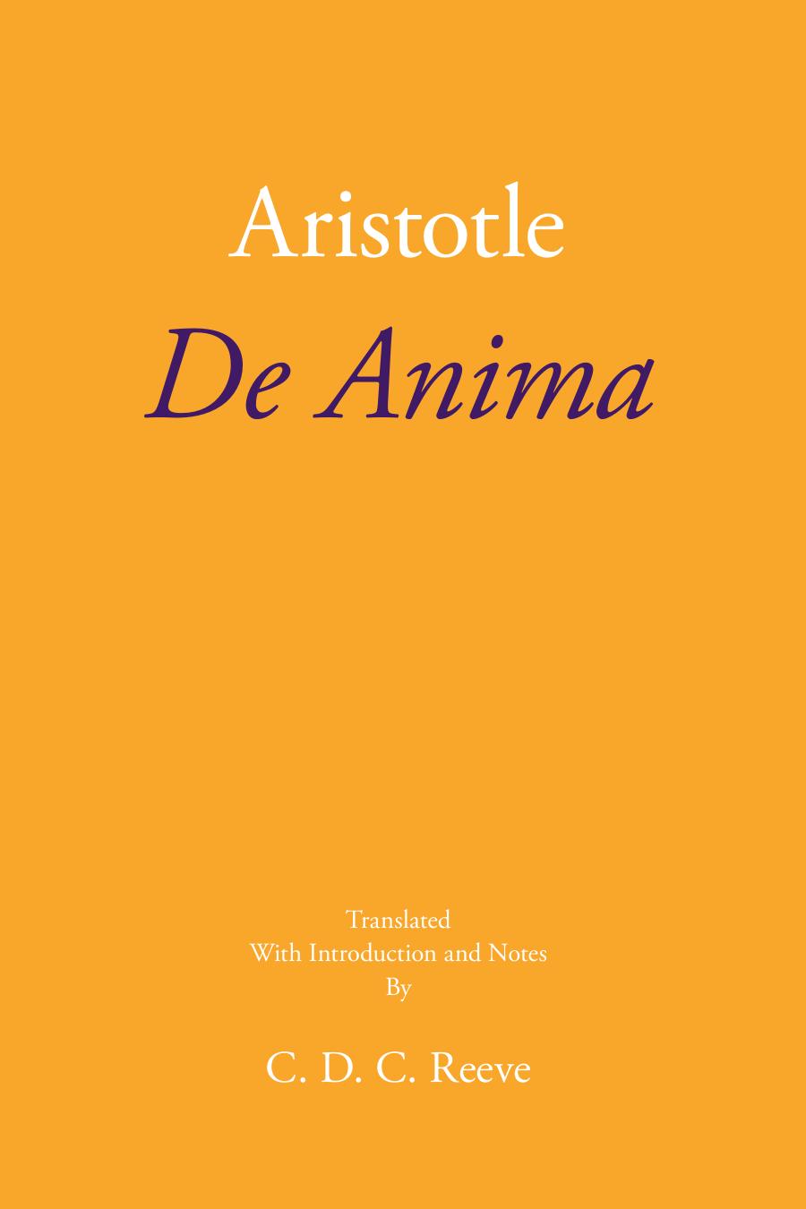 De Anima Aristotle