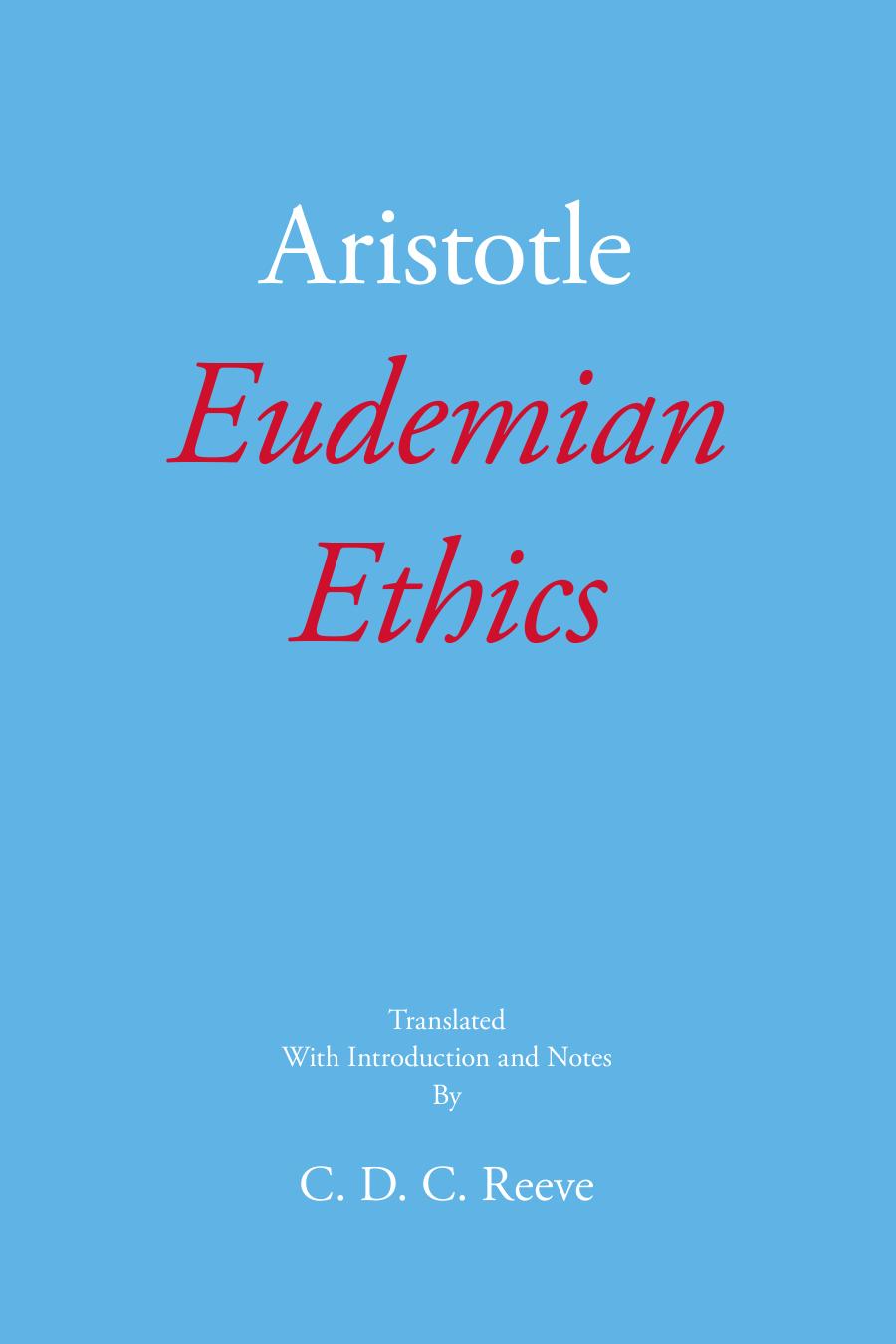 Eudemian Ethics Aristotle